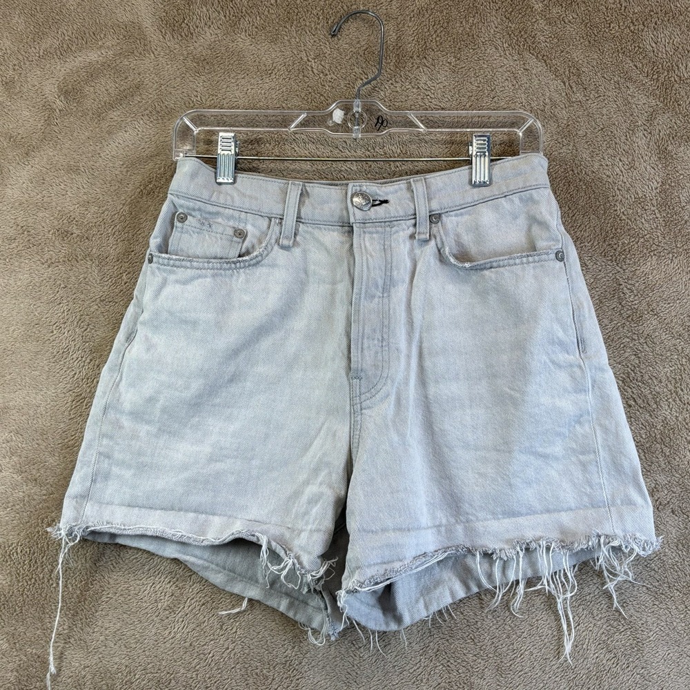 Rag & Bone Maya High Rise Shorty‎ Shorts Sz 27 Gray Cut Off Button Fly Festival